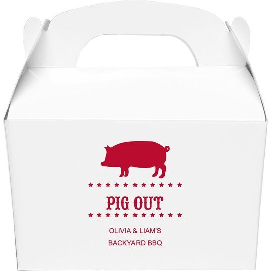 BBQ Pig Gable Favor Boxes